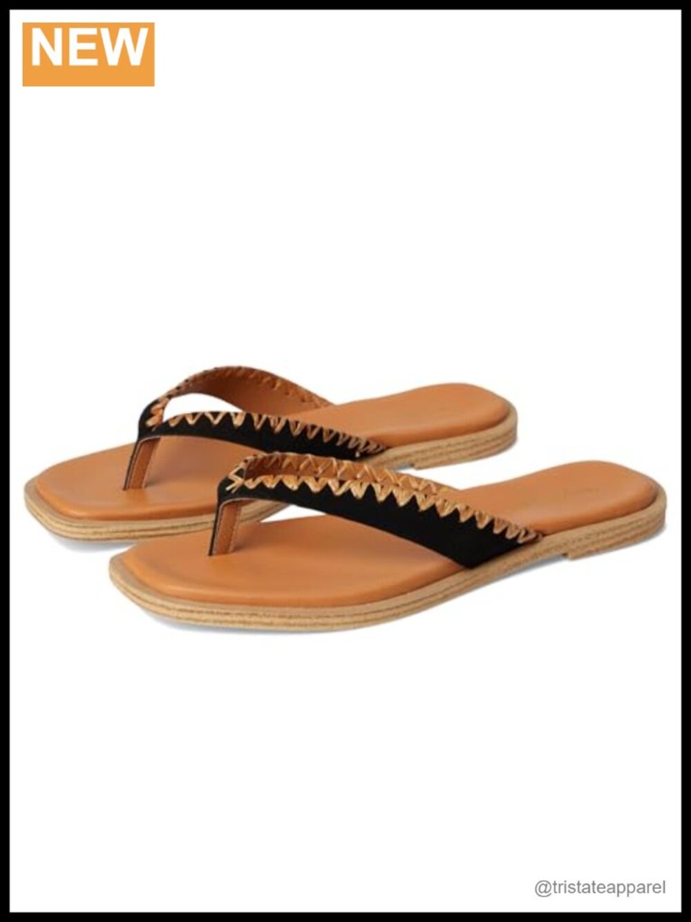 Leather Raffia Suede Thong Sandal Slip On